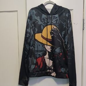 NWOT One Piece Graphic Sweatshirt - Luffy XL Black, Red, Yellow
